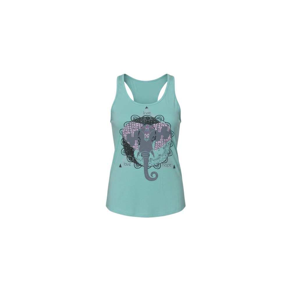 rue21 Graphic Tank Top Womens Small Teal Elephant Live Love Hope Racerback